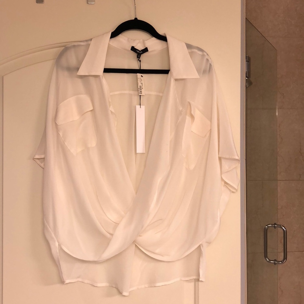 White drapey blouse - NWT